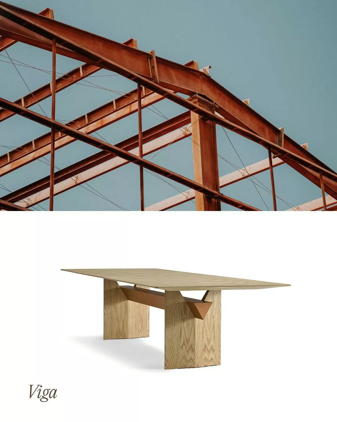 Mesa Viga teve entre suas inspirações as vigas de construções.